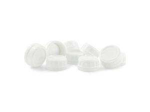 White caps for plastic bottles