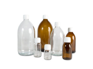 Transparent glass bottles - amber-colored glass bottles