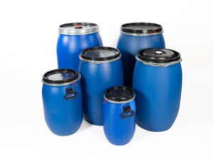 Plastiek dekselvaten blauw
