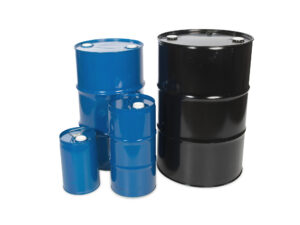 Metalen bondelvaten blauw en zwart