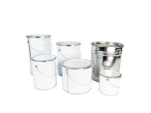 Pail met deksel en ring blank en wit
