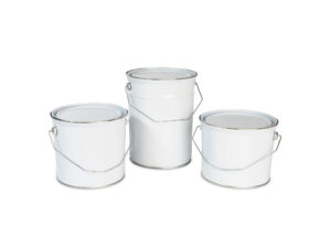 Witte pails met tulpdeksel
